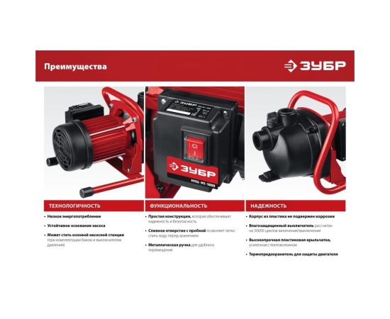 Поверхностный центробежный насос ЗУБР НПЦ-М1-1000 – изображение 10