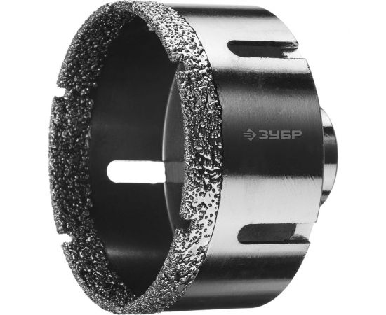 Высокоскоростная алмазная коронка по керамограниту и железобетону ЗУБР Профессионал М14, вакуумное спекание, 83 мм, для УШМ 29865-83 