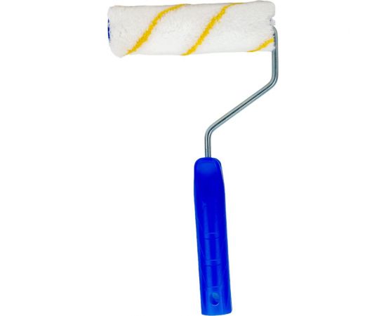 Валик Управдом полиамид, белый с желтой полосой, 150x30 мм, с ручкой, бюгель 6 мм 4100003183 