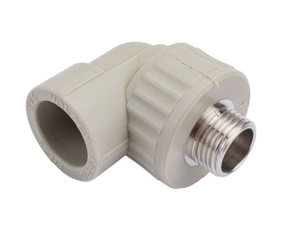 Угольник комбинированный с наружной резьбой VALFEX PP-R серый, 25 мм х1/2"", 90 градусов 10126125Г 127-0492 