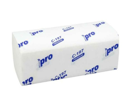 Бумажное полотенце Protissue листовое 2-сл 200 лист/уп 210x230 мм v-сложения белое Г-С197 