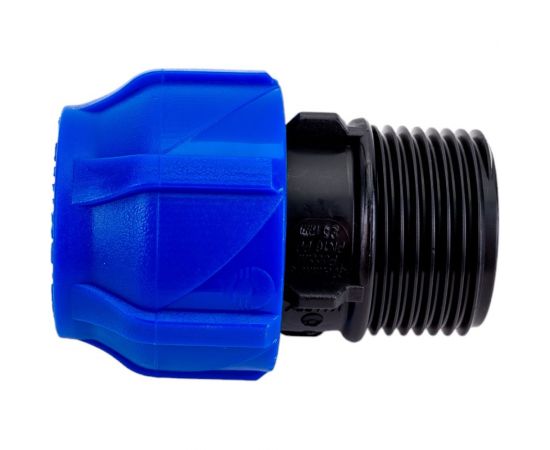 Компрессионная соединительная муфта VALFEX ПНД, с наружной резьбой, 25x1"" 121001125100 