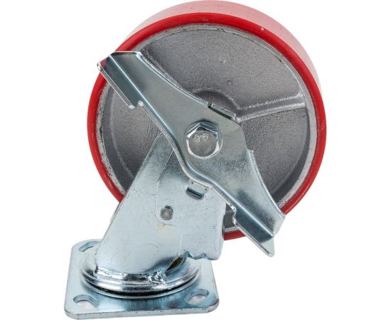 Колесо большегрузное полиуретановое поворотное с тормозом SCPB63 160 мм MFK-TORG 1044160 