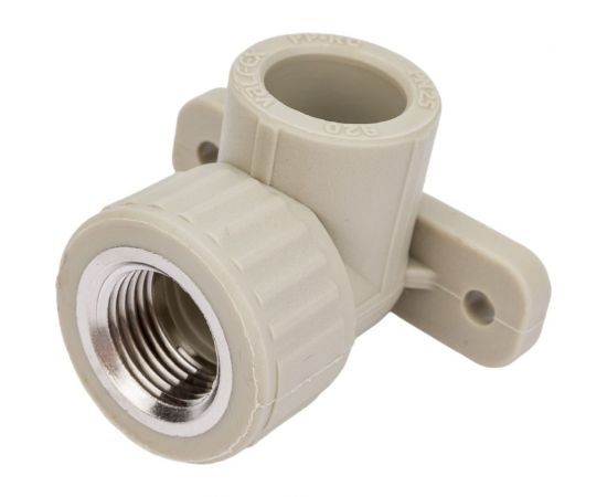 Угольник комбинированный с креплением, внутренняя резьба VALFEX PP-R серый, 20 мм х1/2"" 10120020Г 127-0483 