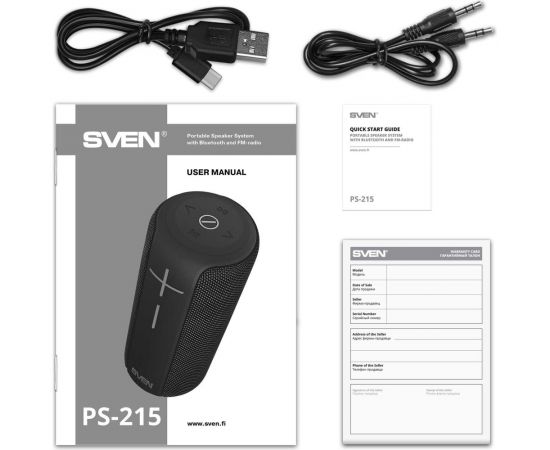 Портативная акустика с защитой от воды SVEN АС PS-215, черная SV-021535 – изображение 11
