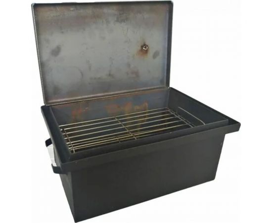 Коптильня с гидрозатвором Петромаш сталь 3 мм, двухъярусная с поддоном, 40x25x20 см 60498 – изображение 2