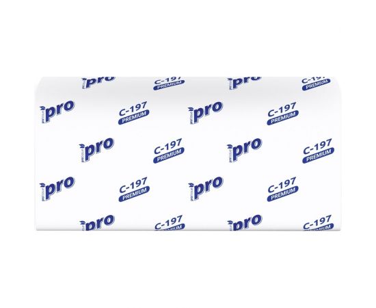 Бумажное полотенце Protissue листовое 2-сл 200 лист/уп 210x230 мм v-сложения белое Г-С197 – изображение 2