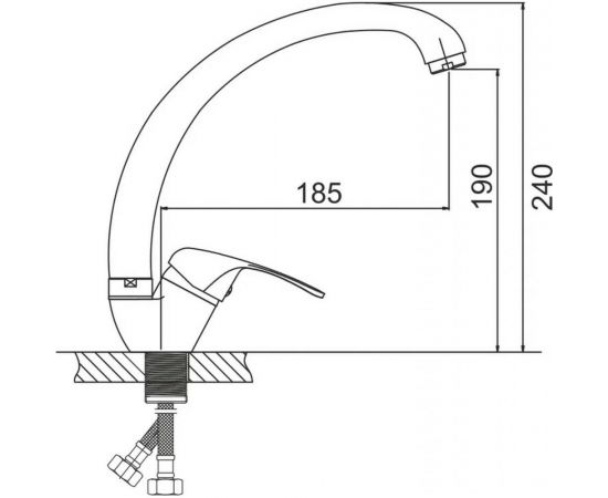 Смеситель для кухни Gota Rocio Teruel с высоким изливом, крепление гайка d35 1/10 062410-GOTA – изображение 2