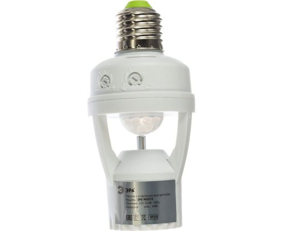 Датчик движения ЭРА MD 015 белый E27 60Вт 360гр 6м IP2 Б0043792 – изображение 2