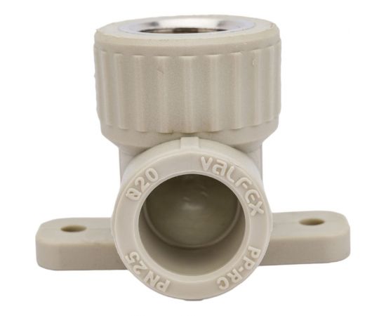 Угольник комбинированный с креплением, внутренняя резьба VALFEX PP-R серый, 20 мм х1/2"" 10120020Г 127-0483 – изображение 2