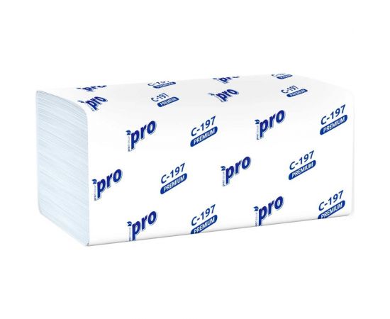 Бумажное полотенце Protissue листовое 2-сл 200 лист/уп 210x230 мм v-сложения белое Г-С197 – изображение 3
