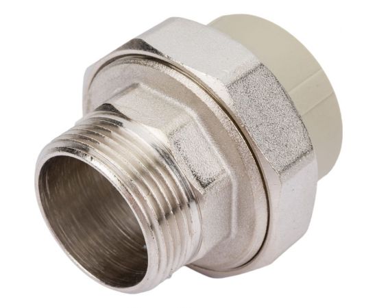 Муфта комбинированная разъемная с наружной резьбой VALFEX PP-R серая, 40 мм х1 1/4"" 10156032Г 127-0350 – изображение 3