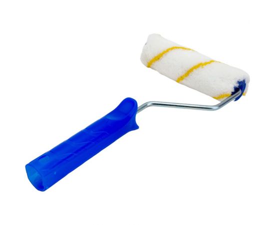 Валик Управдом полиамид, белый с желтой полосой, 150x30 мм, с ручкой, бюгель 6 мм 4100003183 – изображение 3