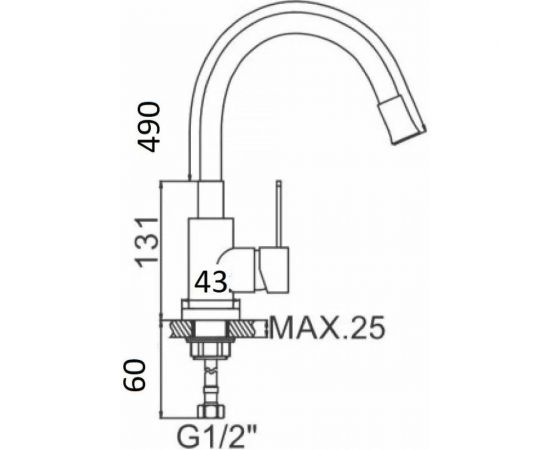 Смеситель для кухни WISENT с гибким изливом из нержавеющей стали 74004-02 – изображение 3
