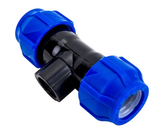 Компрессионный переходной тройник VALFEX ПНД, с внутренней резьбой, 25-1/2""-25 1210012501225 – изображение 3