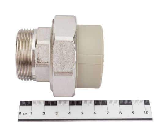 Муфта комбинированная разъемная с наружной резьбой VALFEX PP-R серая, 40 мм х1 1/4"" 10156032Г 127-0350 – изображение 4