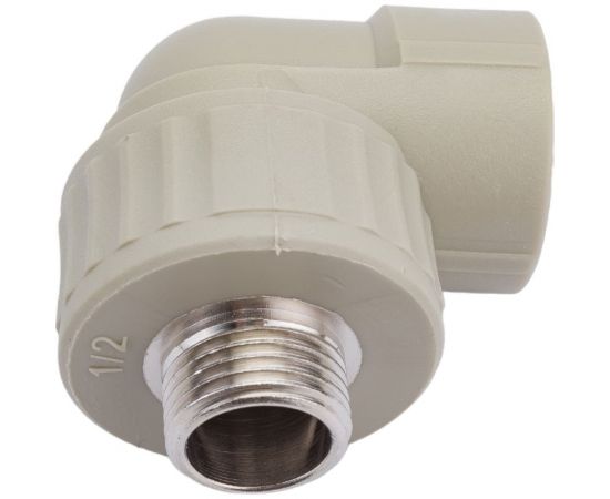 Угольник комбинированный с наружной резьбой VALFEX PP-R серый, 25 мм х1/2"", 90 градусов 10126125Г 127-0492 – изображение 4