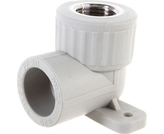 Угольник комбинированный с креплением, внутренняя резьба VALFEX PP-R серый, 25 мм х1/2"" 10120025Г 127-0484 – изображение 4