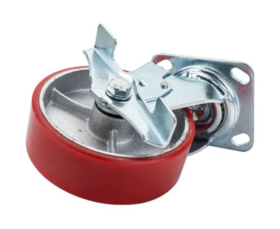 Колесо большегрузное полиуретановое поворотное с тормозом SCPB63 160 мм MFK-TORG 1044160 – изображение 4