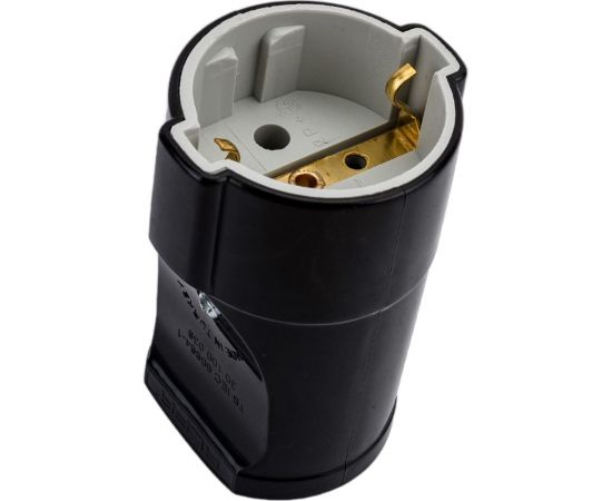 Штепсельное гнездо с заземлением Alfa черное 30100054 – изображение 4