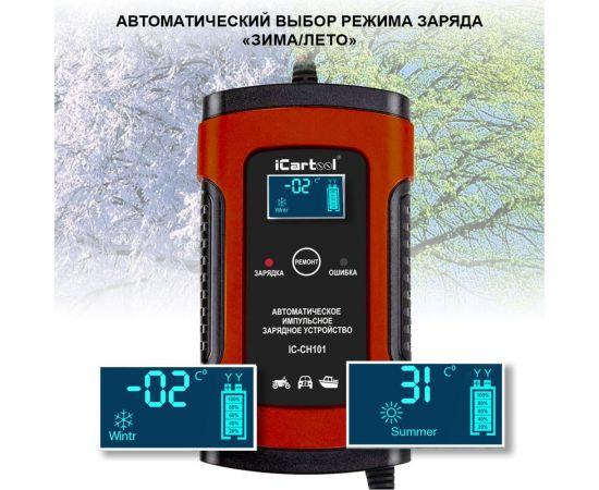 Импульсное зарядное устройство iCarTool 12В с функцией восстановления IC-CH101 – изображение 5