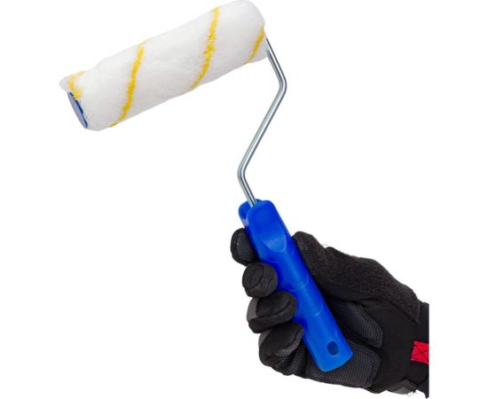Валик Управдом полиамид, белый с желтой полосой, 150x30 мм, с ручкой, бюгель 6 мм 4100003183 – изображение 5