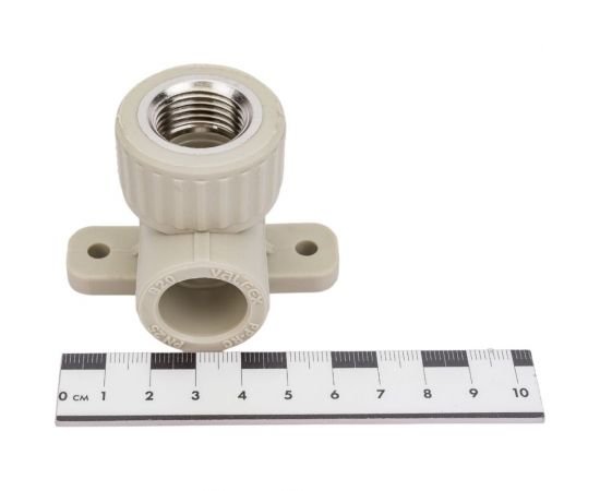 Угольник комбинированный с креплением, внутренняя резьба VALFEX PP-R серый, 20 мм х1/2"" 10120020Г 127-0483 – изображение 5