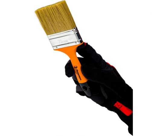 Плоская кисть Петрович 75 мм, смешанная щетина, пластиковая рукоятка 4100002371 – изображение 6