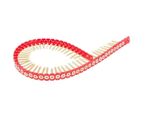 Саморезы в ленте F-SWY для гипсокартона/дерева (1000 шт, 3.5х32 мм, желтый цинк) FIXPISTOLS 2-3-3-7340 