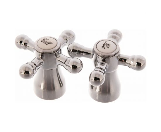 Комплект из двух маховиков для смесителя Профсан ПСМ Крест металл универсальный PSM-89B-7720 