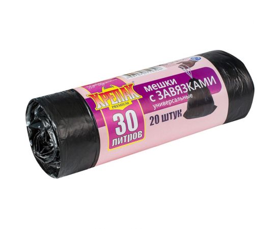Мешки для мусора с завязками 30 л, 20 шт Крепак 10306 