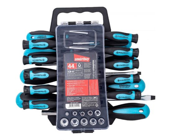 Набор отверток и головок Smartbuy 44 предмета, SL, PH, TORX, головки, магнит, CR-V SBT-SCN-44P1 