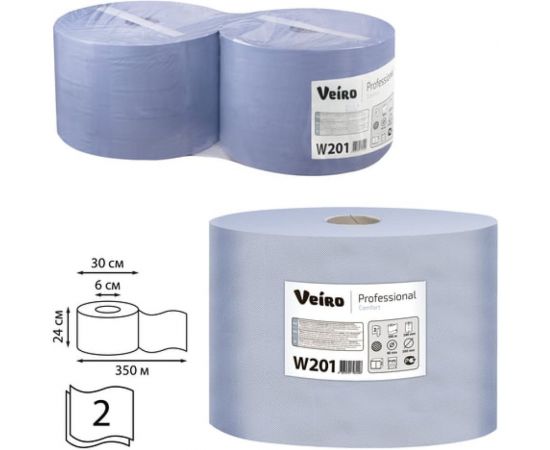 Протирочная бумага VEIRO PROFESSIONAL Comfort комплект 2шт 1000 листов в рулоне 24x35 см 2-слойная 127103 – изображение 2