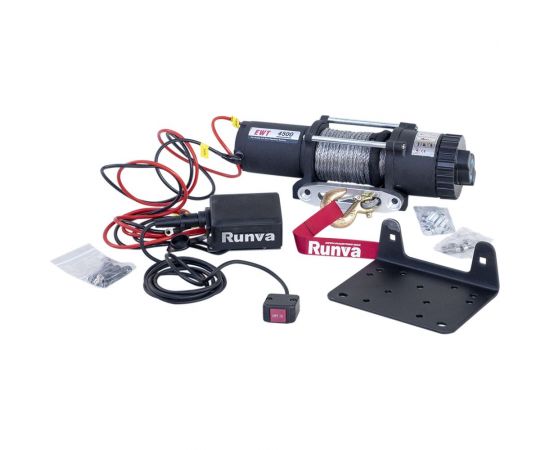 Электрическая лебёдка RUNVA 12V 4500A lbs синтетический трос EWT4500ASR – изображение 2