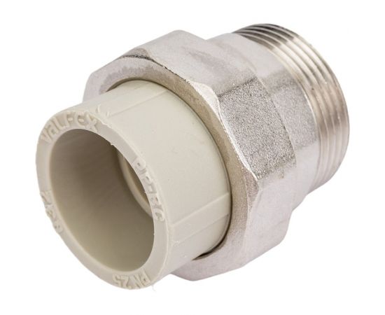Комбинированная муфта VALFEX PP-R серая, разъем 32х1 1/4 дюйма НР 10156132Г 127-0349 – изображение 2