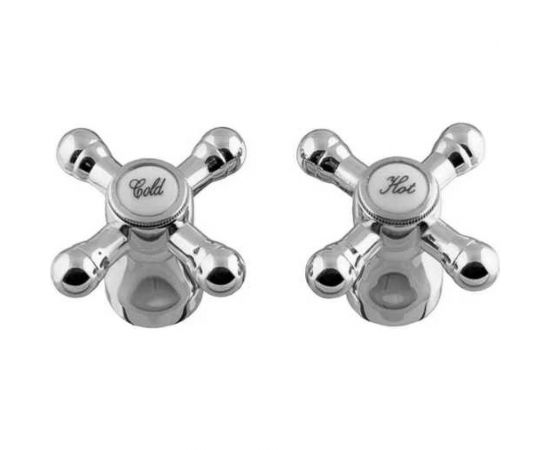 Комплект из двух маховиков для смесителя Профсан ПСМ Крест металл универсальный PSM-89B-7720 – изображение 3