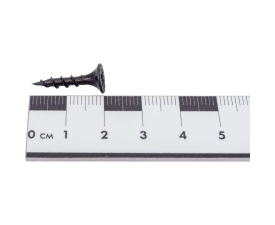 Саморез Dr. Bronz с крупной резьбой, потайной головкой и крестообразным шлицем, черный по дереву, 3,5x19 мм, 1 кг 351910 – изображение 4