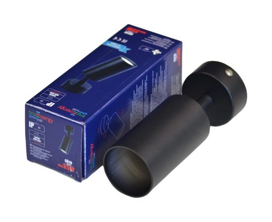 Накладной поворотный светильник truEnergy GU10 D55xH100мм IP20 чёрный/алюминий 21331 – изображение 5
