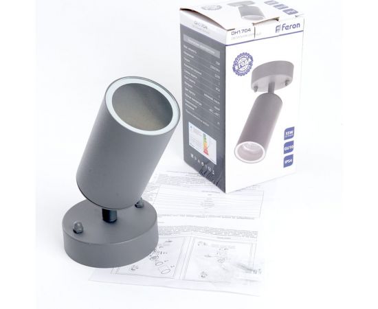 Садово-парковый светильник FERON DH1704, на стену, GU10 230V 35w, серый (на стену) 48321 – изображение 7