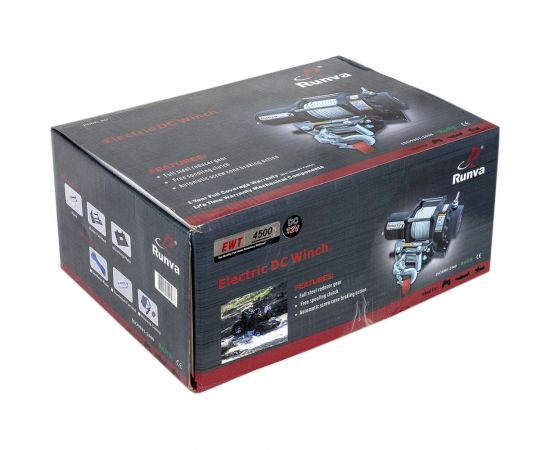 Электрическая лебёдка RUNVA 12V 4500A lbs синтетический трос EWT4500ASR – изображение 8