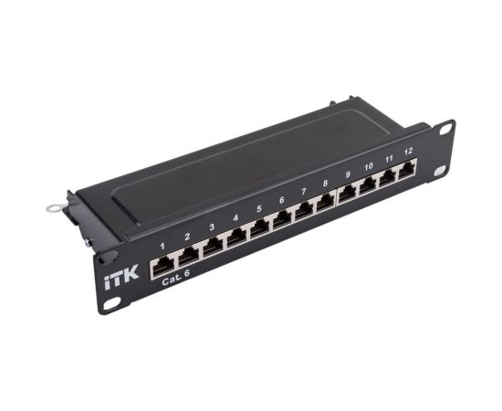 Патч-панель IEK ITK 1U кат.6 STP 12 портов 10" Dual IDC PP12-1UC06S-D05-10 