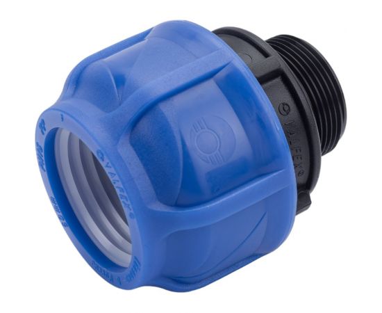 Компрессионная соединительная муфта VALFEX ПНД, с наружной резьбой, 50x1 1/2"" 121001150112 