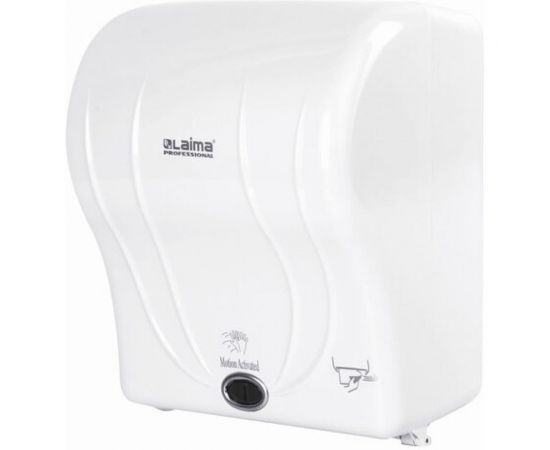 Диспенсер для полотенец в рулонах ЛАЙМА PROFESSIONAL ORIGINAL, сенсорный, белый, ABS-пластик 605765 