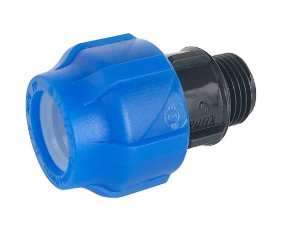 Компрессионная соединительная муфта VALFEX ПНД, с наружной резьбой, 40x1 1/4"" 121001140114 