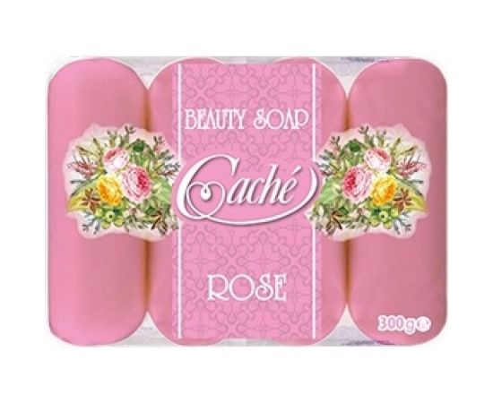 Туалетное мыло для ухода Cache 4 pcs X 75gr X 24 экопак роза CLS0005 