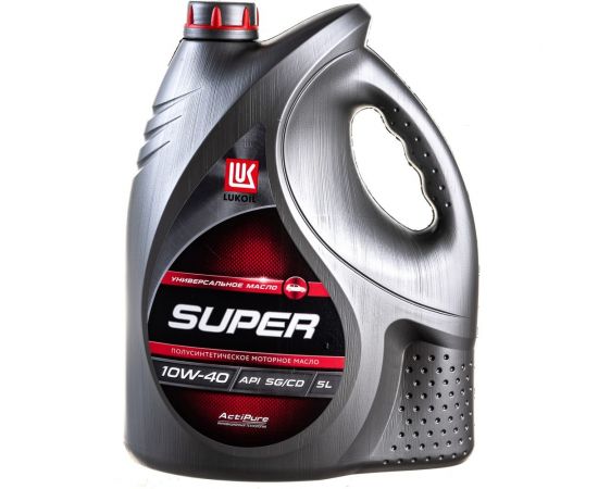 Моторное масло Лукойл СУПЕР полусинтетическое SAE 10W-40, API SG/CD, 5 л 19193 