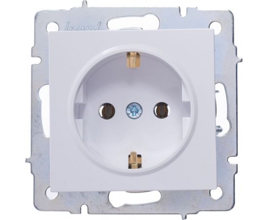 Розетка Lezard VESNA с заземлением, ПБТ, белая 742-0288-122B 