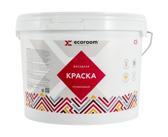 Фасадная резиновая краска ECOROOM RAL 7024 графитовый серый, 14 кг Е-Кр -119/7024 – изображение 2
