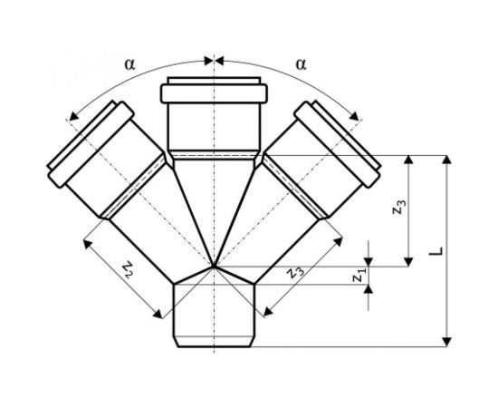 Канализационная крестовина Ostendorf 67 градусов, 75 мм 113900 – изображение 2