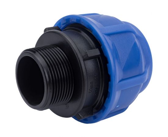 Компрессионная соединительная муфта VALFEX ПНД, с наружной резьбой, 50x1 1/2"" 121001150112 – изображение 2